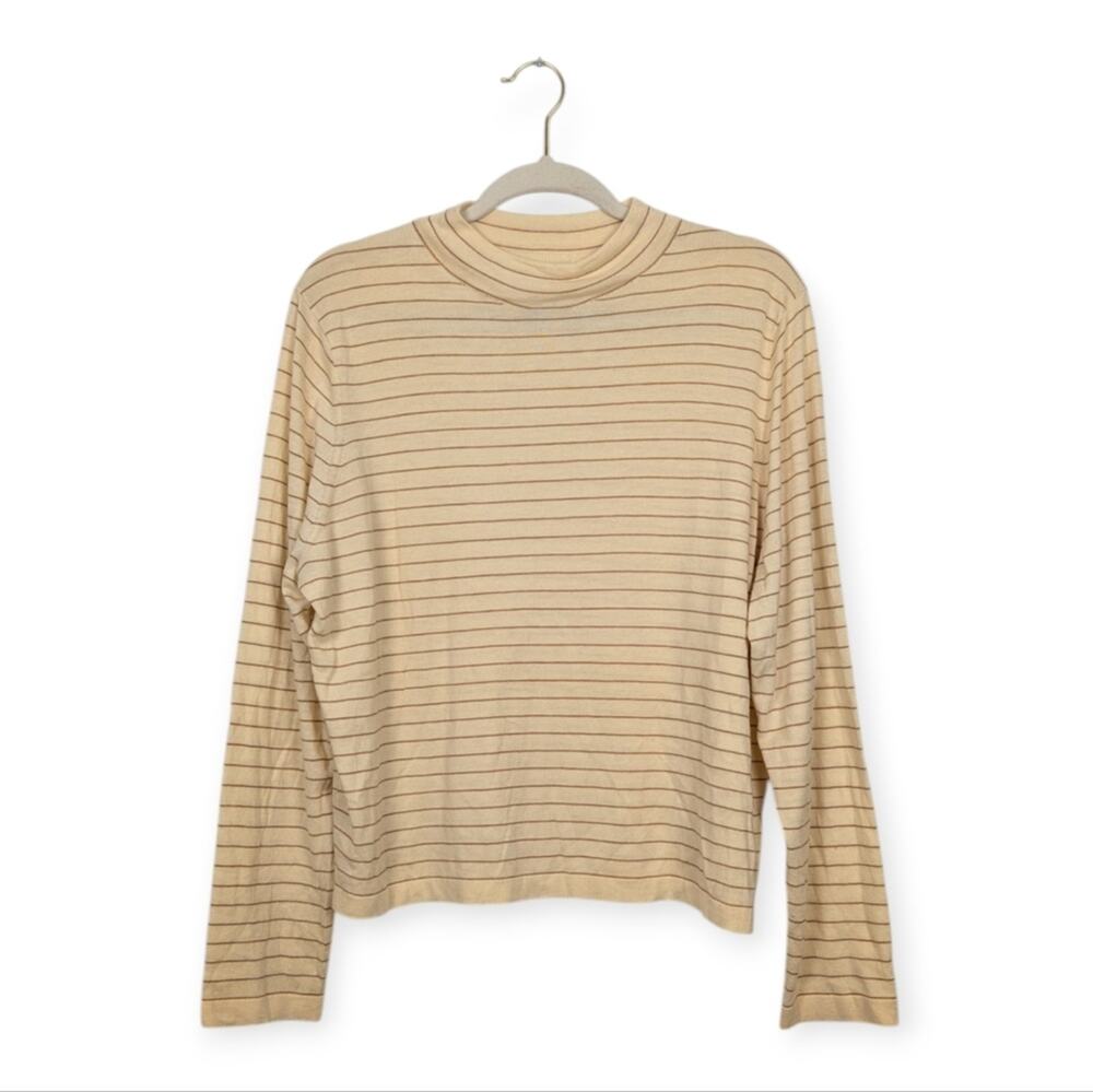 Vince Wool Cashmere Sweater XXXL Neutral Stripe Saddle Sleeve Knit Luxury